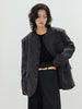 Women Black Striped Big Size Casual Blazer O-neck Long Sleeve Loose Fit Jacket Tide Spring Autumn 1DH0147
