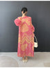 Vintage Chic Printting Straight Pleated Women's Dress Hand-Cranked Floral Long Dresses Spring Clothing 2DB6498