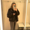 Retro Faux Fur Women Coat Urban Thicken Lapel Long Sleeve Single Breasted Female Outwear Autumn Winter Chic Lady Jacket