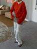 Lazy Style Wool Cardigan Women's Spring and Autumn Loose Round Neck Knitted Short Jacket Soft Long Sleeved Sweater
