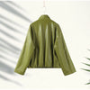 Chic Stand Collar Leather Long Skirt Sets Women Long Sleeve Jackets Spliced Solid Skirts Autumn Lady Y2k Outfits Dress