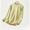 Women's Cashmere Silk Thermal Underwear Thermal Tops Warm Pants Thickened Solid Color Half Turtleneck Long Sleeve Winter Clothes