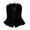 Autumn Long Sleeve Casual Office Work Blazers Lady Jackets Coat Female Tops Gold velvet Women Blazer Korean