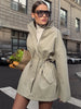 Autumn Vintage Jacket Femme Winter Street Casual Long Sleeve High Waist Cardigan Workwear Retro Coat Winter