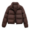 Y2K Retro Women's Winter Parkas Thickend Warm Short Down Cotton Jacket Streetwear Stand Collar Puffer Bread Parka Coat