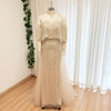 Beaded Mermaid Evening Dress for Women Elegant High Neck Long Sleeves for Women Wedding Party Gown Customized