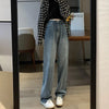 Woman Vintage Wide Leg Jeans Girls High Waist Pants Female Black Black Grey Retro Blue Light Blue Pink Denim Trousers