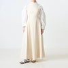 Women Beige Pleated Cape Set Loose Long Sleeved Ruffles Blouse A-line Maxi Flowy Skirt Chic Formal Evening Party Outfit