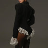 Lace Suit Jumpsuit Female Blazer Body Top V-Neck Slim Long Sleeve Sexy Cardigan Streetwear Women Black Rompers