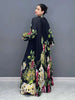 Printed Dress For Women O-neck Draped Lace Up Waist A-line Casual Vestido Robe Female Autumn 5R5279
