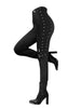 Women's Pants Solid Color Grommet Buckle Lace Up Pants Elastic Waist Punk Skinny Pants