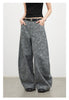 Women Jeans Loose Casual High Waist Wide Leg Denim Pants Paisley Female Trousers Spring Autumn