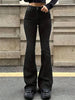 Women Flare Stretch Moustache Jeans Skinny Bell Bottom High Waist Gray Denim Pants Lady Classic Y2K Punk Long Trousers