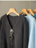 Birdtree,96.5% Sheep Wool 3.5% Cashmere Knitted Cardigan,Woman Seamless V-neck Sweater, Autumn Single Breasted Coat T59001JF