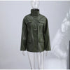 Street Waist Cinching Leather Jacket Women Loose Solid Stand Collar Zipper Pocket Jackets Spring Lady Outwear