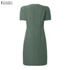 Women Elegant Bodycon Party Dresses O-Neck Short Puff Sleeve Ruffled Trim Detail Knee-Length Dress Woman Clothes
