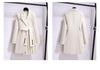 Women Spring Women Clothing Suit Skirt Jacket Belt Waist Slim Suit Women Blazer Long Coat Black Blazers
