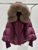 Janveny2026 Winter Large Real Fur Hooded Puffer Jacket Women Thicken Warm Knitted Sleeve Coat White Duck Down Mid Long Parka