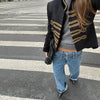 Embroidery Napoleon Short Jacket Women Single Breasted Long Sleeve Coat Spring Female Street Contrast Outerwear