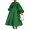African Party Evening Dresses for Women Elegant Autumn Long Lantern Sleeve O-neck Midi Dress Birthday Dress for Women S-3XL