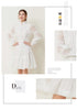 French Elegant Lace Splicing Waist Lantern Sleeve Dress Vintage High Collar Princess Dress Organza Cocktail Women's Wear