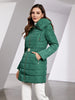 Women's Winter Jacket Hooded Belt Long Parkas Warm Padding Puffer Plaid Quilted Coat Down Jacket Thick Snow Wear