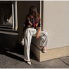 Color Block Argyle Knitted Women Cardigan Oversized Lapel Collar Long Sleeve Sweater Coat Fall Winter Warm Loose Knitwear