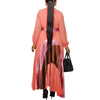 Elegant Women Dresses Bow Collar Full Sleeve Belt Waisted Ankle Length Ladies Birthday Party Dinner Dress Cloth