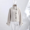Solid Faux Suede Jackets Women's Stand Collar Full Sleeves Zip Cropped Coat Autumn Winter Lady Casual Outerwear