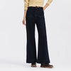 Women Jeans Panel Raw Hem Flare Leg Retro Street Style Slim Long Denim Pants Spring Urban Daily Wear