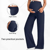 Plus Size Maternity Straight Pants Autumn Winter High Waist Pregnant Women Wide-leg Pants Outer Wear Premama Loose Trousers