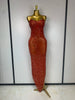 Rhinestones Sexy Mesh See Through Bodycon Dress Women Birthday Evening Cocktail party Gown Red Carpet Club Stage Outfit