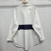 Denim Splicing Fake Two-piece Shirt Women's Jacket Autumn Loose and Thin Shirt Top