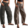 Women's Basic Versatile Street Casual Comfortable Loose Printed Leopard Print Straight Leg Women's Jeans