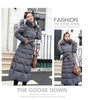 Female Winter Over Knee Loose Large Fur Collar Hooded Warm Thick Parkas Long Down Cotton Plus Size Parkas Coat Women Padded Coat