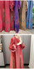 Red Pleated Hand-Cranked Floral Print Women's Long Dress Long Sleeve Elegant Temperament Elastic Loose Dresses 2DB4509