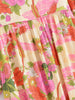 Boho White Blue Totem Print Bow Lacing up Neck Long Straight Dress Women Viscose Cotton Full Sleeve Maxi Robe Holiday