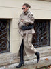 Green Oversized Belt Overcoat Women Elegant Long Sleeve Pleated Lapel Lace Up Windbreaker Autumn Lady Daily Street Outerwears