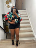 Elegant Women Button Front Floral Appliques Long Sleeve Jacket Thick Warm Winter Streetwear Outwear