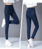 Oversize High Waist Stretch Jeans Black Autumn Women Slim Skinny Trousers Embroidery Female Winter Casual Denim Pants
