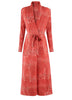 Niche Printed Windbreaker Women's Loose Oversized Long Sleeved Pleated Trench Cardigan Long Coat 2DB2481
