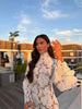 Long Sleeve Stand Collar Dress Casual Vacation Short Women White Lace Hollow Out Sheer Slim Fit Figure Flattering