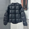 Winter Fluffy Puffer Jacket Women Thicken Warm Oversized Baseball Collar 90% White Duck Down Short Casual Coat