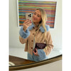 Women Chic Cropped Leopard Faux Fur Coat Contrast Black Fur Collar Cuff Button Short Furry Coats Lady Winter Chic Streetwear