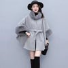 8 Colors Women Mantle Winter Faux Fur O Neck Poncho Cardigan Overcoat Outer Loose Capes Cloak Big Pendulum Oversize Belt Coat