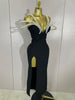 Designer Pearls V Neck Maxi Long Bandage Bodycon Dress Women Celebrity Evening Party Birthday Gowns Singer Stage Costumes