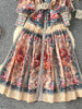 Retro Court Printed Lapel Lantern Sleeve Cinched Waist Single Breasted Dress Women's Long Sleeved Elegant Long Dress A299