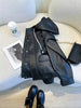plus Size Black Hooded Motorcycle Style Leather Jacket Women Versatile Leather Coat