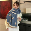 Women's Thick Imitation Cashmere Blanket Scarf Warm Pashmina Shawl Winter Wrap Print Poncho Echarpe Female Wrap