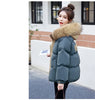 Cotton-Padded Jacket Women Winter Heavy Wool Collar Parkas Short Coat Female Thick Warm Down Cotton Overcoat Ladies Top